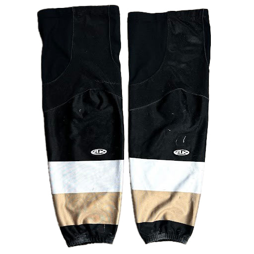 ECHL - Chaussettes de hockey usagées (noir/doré/blanc)